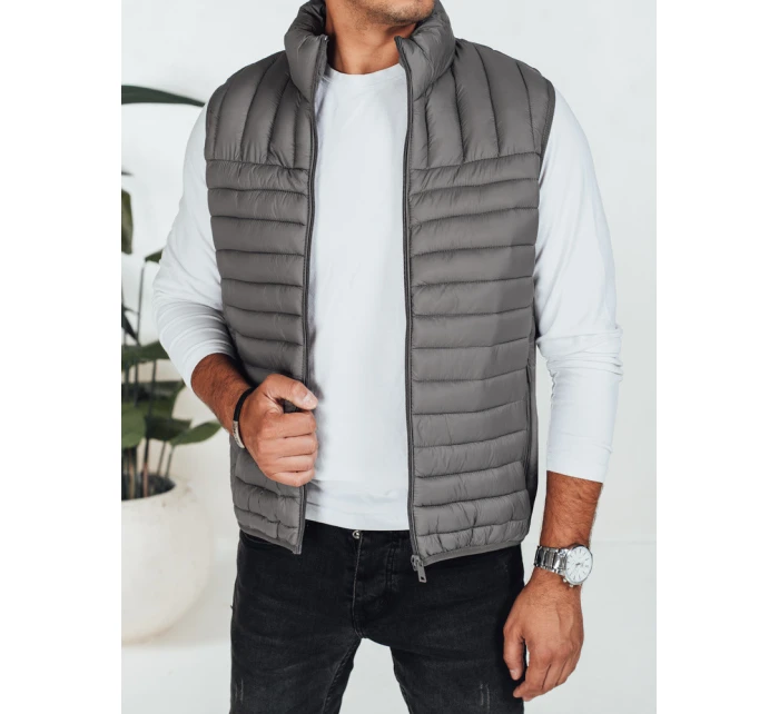 Pánská prošívaná tmavě šedá vesta FashionStreet TX5081