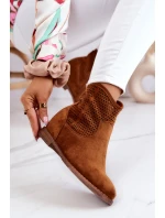 Semišové dámské boty na klínu Camel model 21576818 - S.Barski