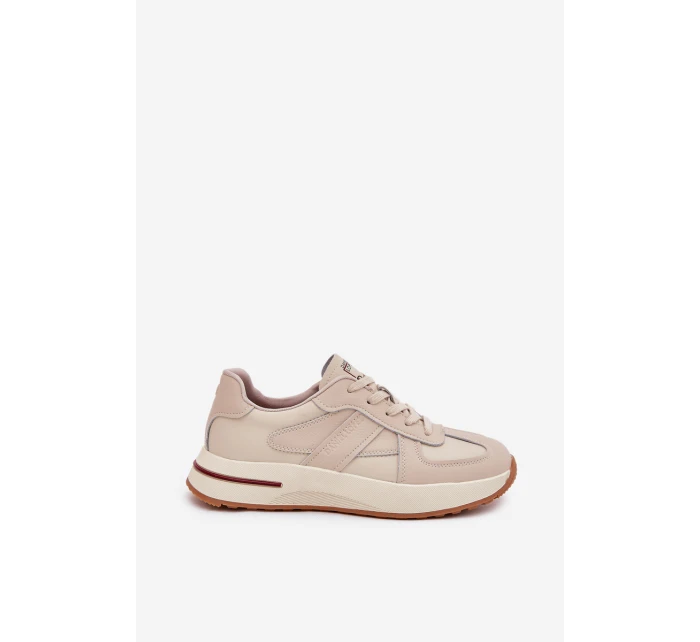 Kožené Dámské Sportovní Boty Sneakers Daniel Lopez Just Dare SS2D4043 Béžové