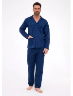 pyžamo model 21466373 dlouhé/r 3XL5XL pánské rozepínací - Cornette pyžamo model 21466373 dlouhé/r 3XL5XL pánské rozepínací - Cornette