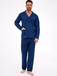pyžamo model 21466373 dlouhé/r 3XL5XL pánské rozepínací - Cornette