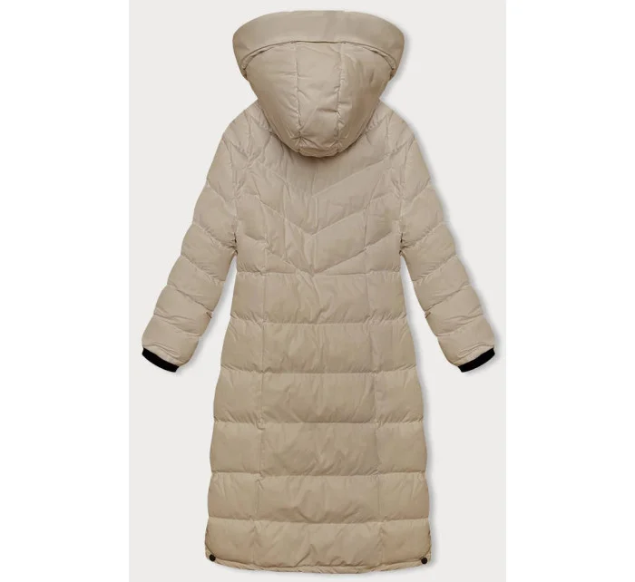 Světle béžová delší dámská zimní bunda model 21246127 - J.STYLE