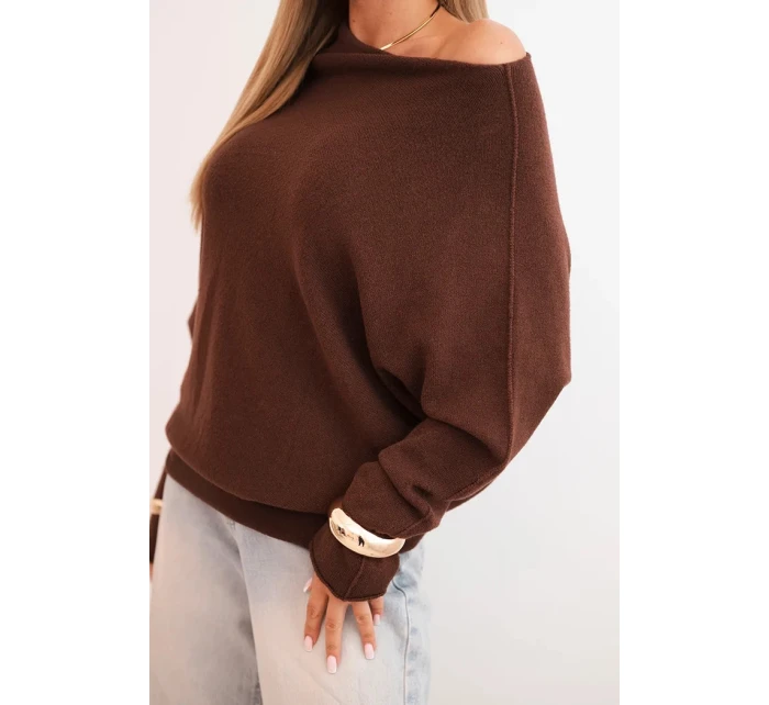 Dámský asymetrický viskózový svetr netopýří model 21301095 - K-Fashion