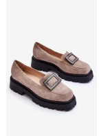 Pohodlné semišové mokasíny béžové model 21613237 - Boto