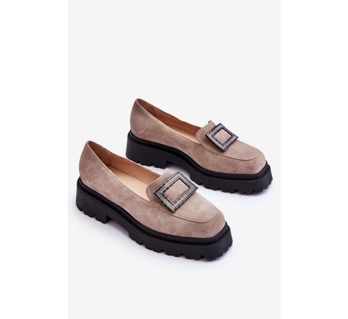 Pohodlné semišové mokasíny béžové model 21613237 - Boto