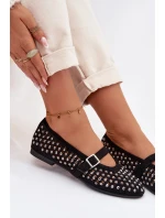 Dámské baleríny s krajkovým vzorem s kamínky a páskem Černé model 21951572 - Boto Dámské baleríny s krajkovým vzorem s kamínky a páskem Černé model 21951572 - Boto