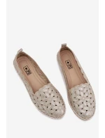 Dámské nazouvací baleríny s květinami zlaté Vennice