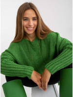 Zelený oversize svetr s přídavkem vlny OH BELLA