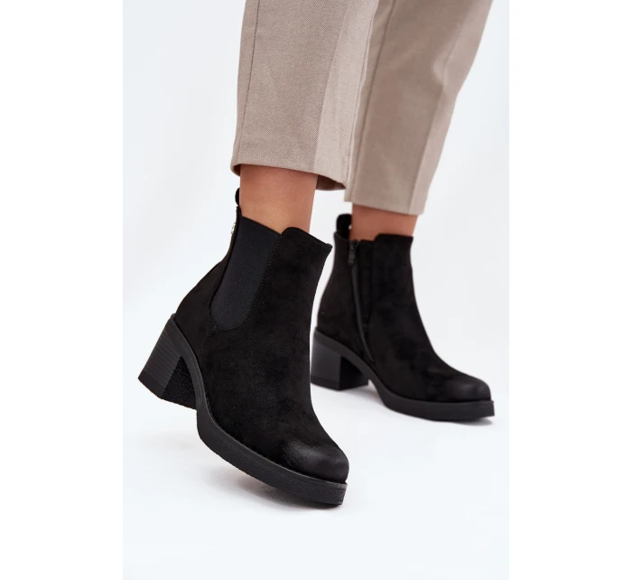 Dámské kotníkové boty Zelia na sloupku – černé
