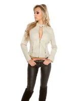 Sexy motorkářská bunda VK2 krémová - Koucla Sexy motorkářská bunda VK2 krémová - Koucla