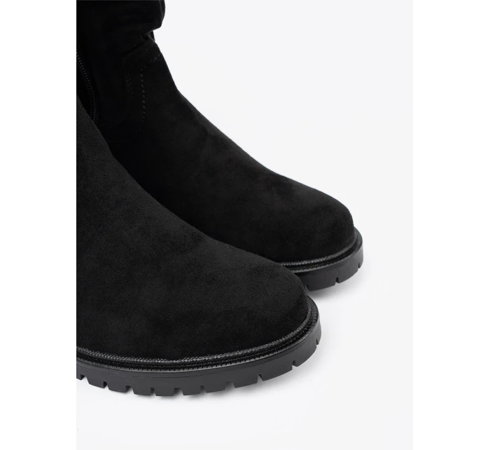 Komfortní  kotníčkové boty dámské černé Obcas