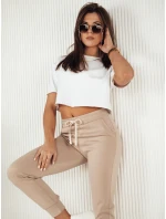 MILA dámské tepláky béžové FashionStreet UY1824