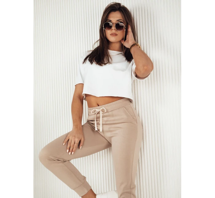 MILA dámské tepláky béžové FashionStreet UY1824