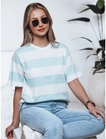 Dámské pruhované tričko tyrkysové Dstreet model 21976438 - FashionStreet