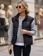 Dámská prošívaná vesta s stojáčkem, černá, FashionStreet TY5967