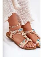 Dámské Ploché Sandály S Pásky A Ozdobou  Zlaté model 21693407 - Artiker