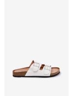 Dámské Pantofle Na Korkové Platformě S Přezkou Bílé model 21699941 - Boto