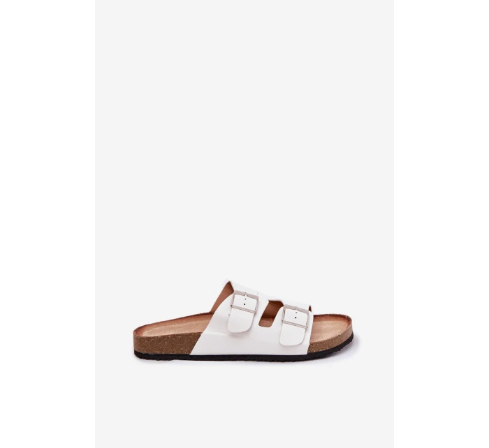 Dámské Pantofle Na Korkové Platformě S Přezkou Bílé model 21699941 - Boto