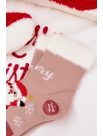 Vánoční dětské ponožky s kožíškem a  alpaka tmavě béžová model 21786764 - Aura.via