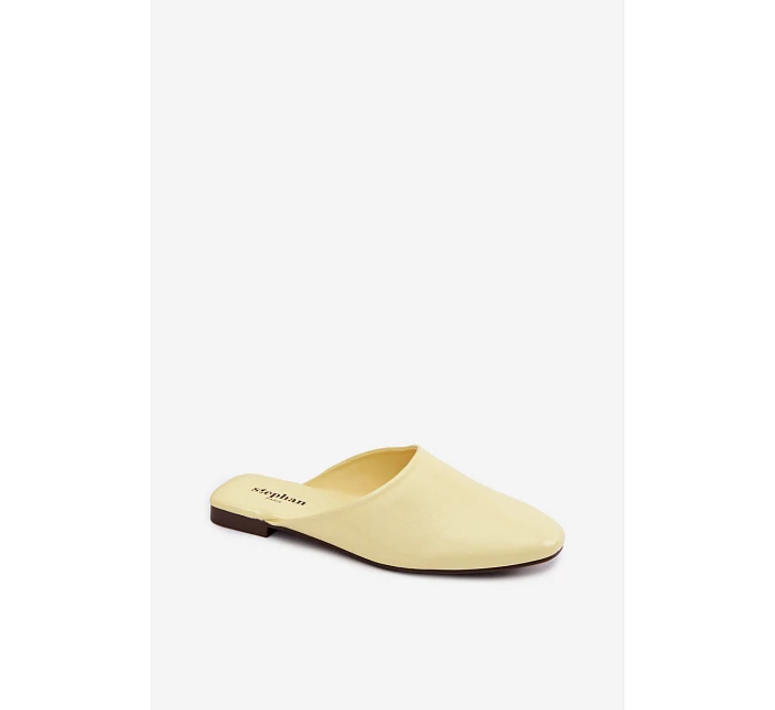 Dámské Mule z imitace kůže Ploché Žluté Romelle