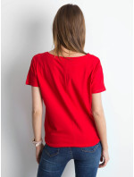 Dámské červené bavlněné tričko