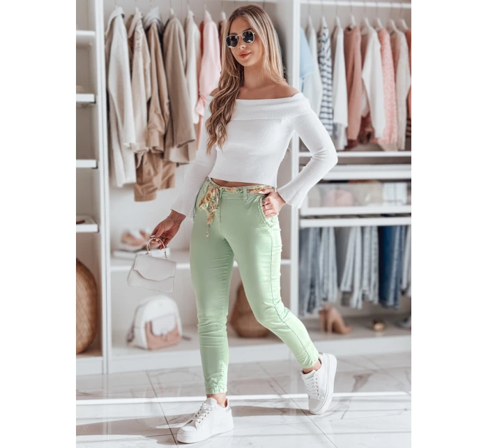 Dámské látkové chinos kalhoty s páskem ROSSALI mint FashionStreet UY2531