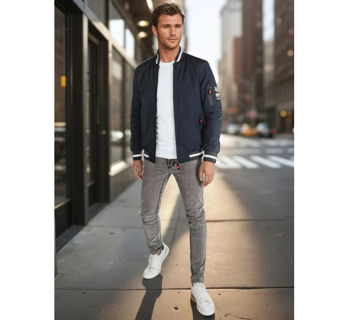 Pánská přechodná bunda bomber modrá FashionStreet TX5015