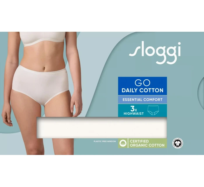 Dámské kalhotky GO Daily Cotton Highwaist 3P - WHITE - bílé 00GZ - SLOGGI
