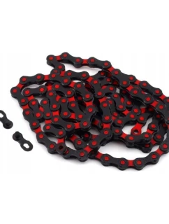 Łańcuch model 21842855 12 126 ogniw czarno czerwony BOX - KMC