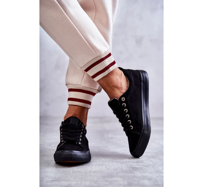 Dámské tenisky z nízkého materiálu Big Star KK274004 Černá Dámské tenisky z nízkého materiálu Big Star KK274004 Černá