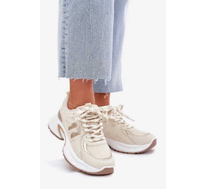 Dámské Tenisky Na Masivní Podešvi Béžové model 21702054 - Boto