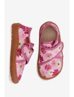 Dětské dívčí pantofle Barefoot Kwiatki Froddo G1700438-8 -11 Růžové