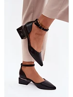 Lodičky na klínku s páskem Vinceza 62278 Černé