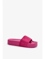 Dámské semišové skluzavky na platformě Big Star Fuchsia
