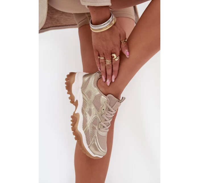 Dámské tenisky Big Star HI-POLY SYSTEM – béžovo/zlaté Dámské tenisky Big Star HI-POLY SYSTEM – béžovo/zlaté