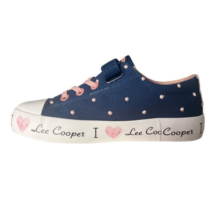 Dívčí sportovní boty Jr LCW-24-02-2161K Jeans modrá s růžovou - Lee Cooper