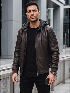 Kurtka męska skórzana ocieplana z kapturem model 22542400 - FashionStreet