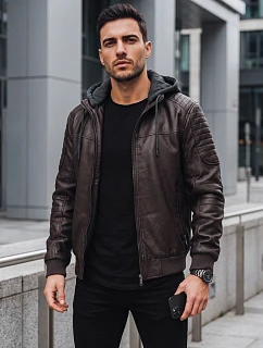 Kurtka męska skórzana ocieplana z kapturem  model 22542400 - FashionStreet