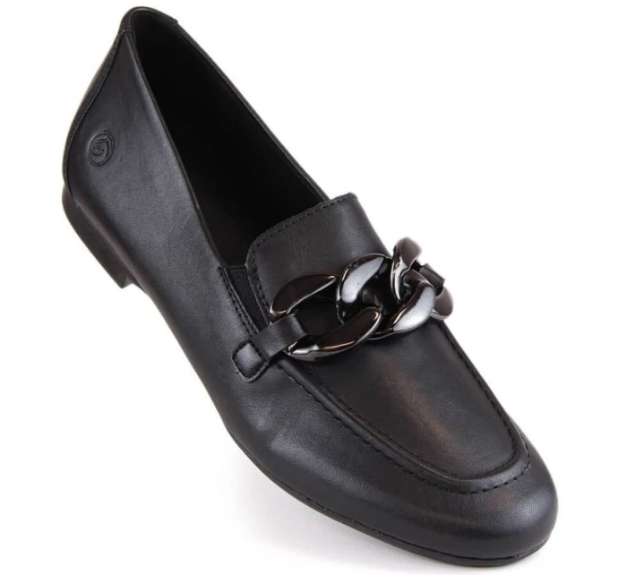 W černá kožená polobotka na řetízku model 19554593 - Rieker