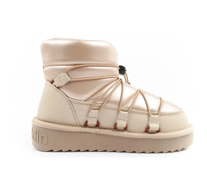 D.Franklin sněhule dámské zimní módní zateplené boty zlaté dámské