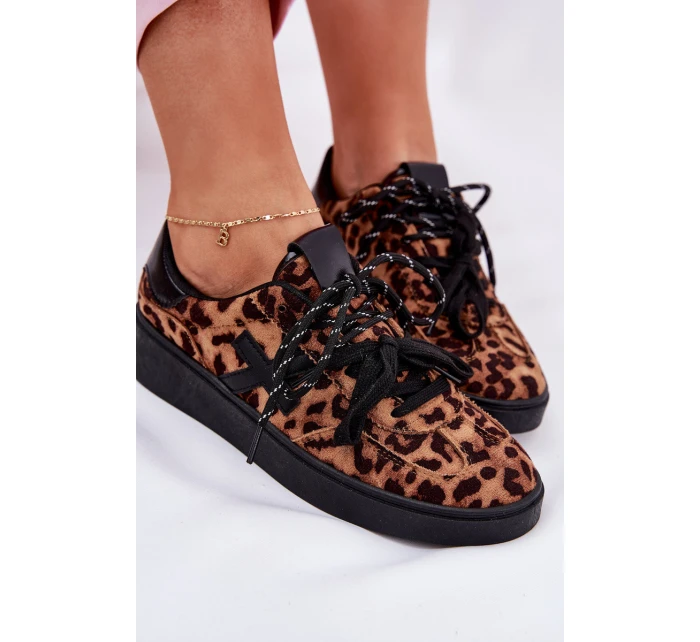 Nízké Sportovní Boty Dámské S Pantherem Hnědé Zelevelis