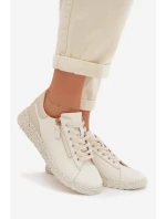 Kožené dámské polobotky se zipem béžové Dorothea Kožené dámské polobotky se zipem béžové Dorothea