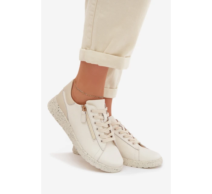 Kožené dámské polobotky se zipem béžové Dorothea Kožené dámské polobotky se zipem béžové Dorothea