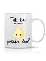 TAK KDO MI DNESKA POSERE DEN? - klasický bílý keramický hrníček 300 ml