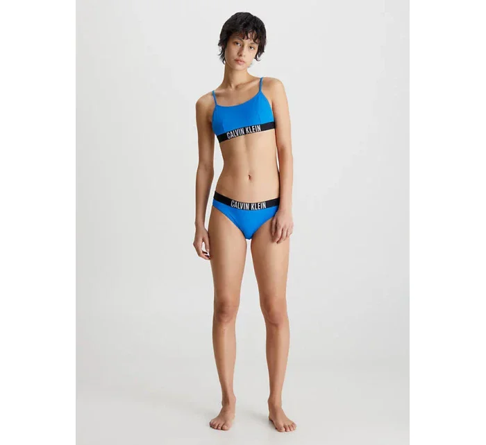 Dámský spodní díl bikin KW0KW01983 C4X modrá - černá - Calvin Klein