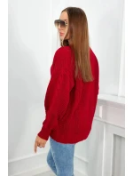 Svetr na knoflíky model 20774210 červený - Kesi Svetr na knoflíky model 20774210 červený - Kesi