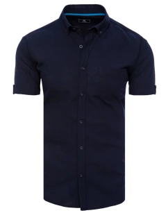 Pánská tmavě modrá košile s krátkým rukávem FashionStreet KX0983