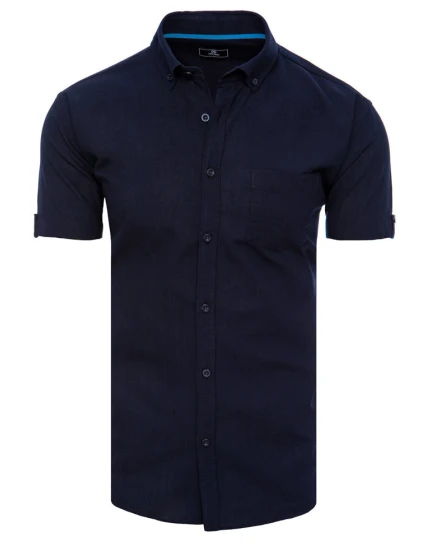 Pánská tmavě modrá košile s krátkým rukávem FashionStreet KX0983