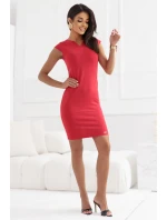 model 21234662 Klasické vypasované šaty v červené barvě - numoco model 21234662 Klasické vypasované šaty v červené barvě - numoco