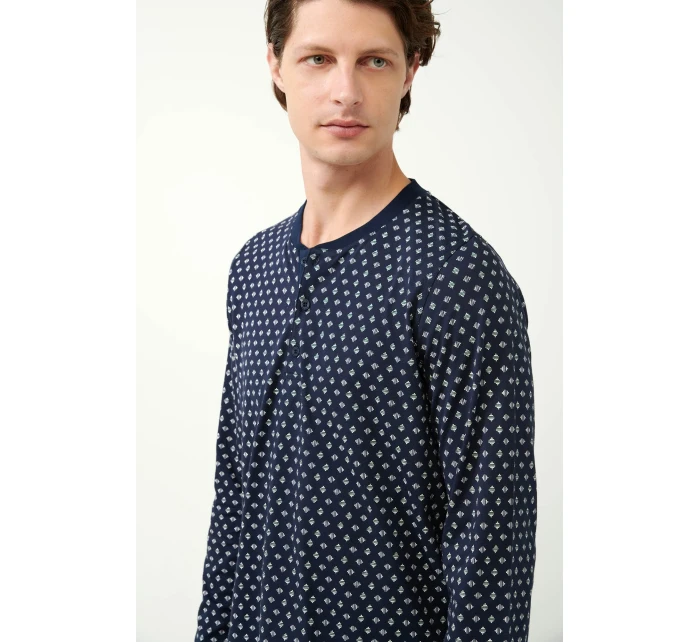 Vamp - Klasické pánské pyžamo s potiskem 21690 - Vamp Vamp - Klasické pánské pyžamo s potiskem 21690 - Vamp